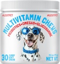 LEGITPET Vitaminas para perros - 30 Mandíbulas Multivitamínicas w / Condroitina de Glucosamina, Probióticos Enzimas Digestivos y Omegas - Suplemento para la salud general - Soporte conjunto, Salud Inmune, Esquí y Salud del Corazón