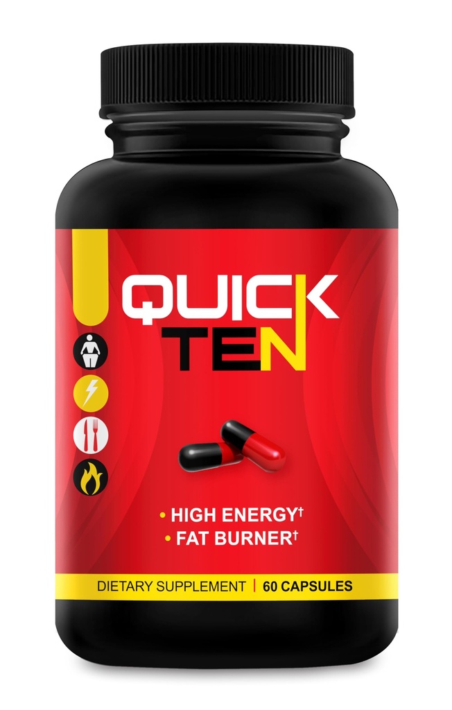 Quick Ten - Las mejores píldoras de pérdida de peso - Metabolismo Natural Booster, Appetite Suppressant, Fat Burner Pills - Premium Diet Pills for Women and Men - Energy and Focus Blend - 60 cápsulas