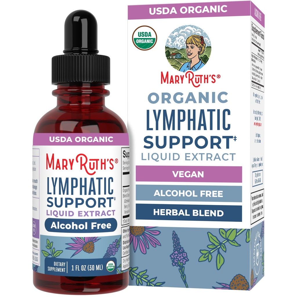 MaryRuth Organics Lymphatic Support Drops  USDA Organic Lymphatic Cleanse Immune Support Suplemento persiste Lymphatic Support with Echinacea " Elderberry " Blue Vervain ← Vegan ← Non-GMO  durable 30 Servings