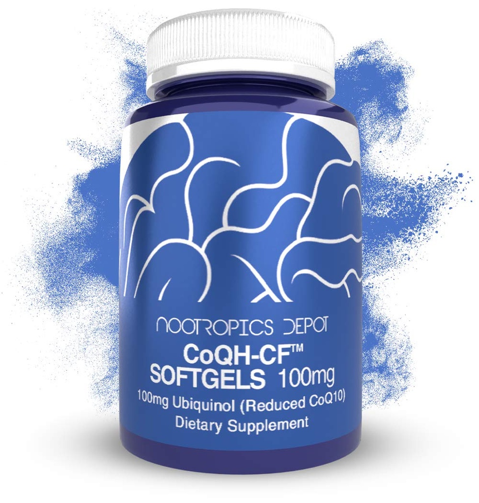Nootropics Depot Ubiquinol CoQH-CF Softgels ← 100mg Ubiquinol Suplemento Silencio 30 Cuenta Silencio Reducido CoQ10