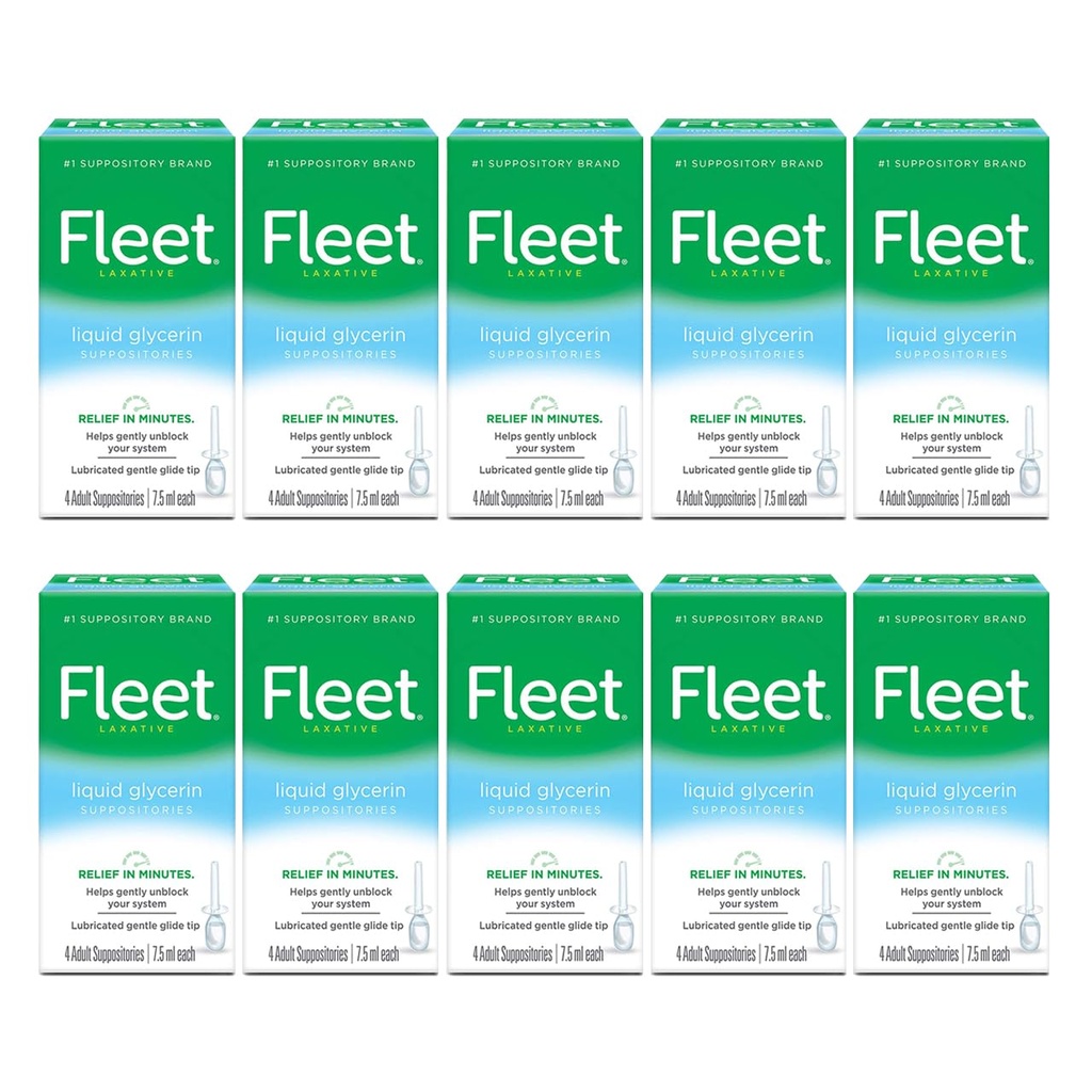 Fleet Liquid Glycerin Suppositories, 4 Conde (Pack of 10)