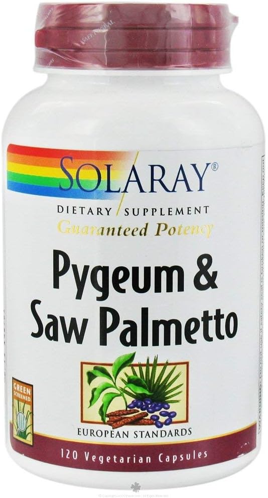Solaray - Pygeum & Saw Palmetto, 100 mg, 120 gorros vegetarianos