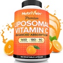 Nutrivein Premium Liposomal Vitamina C Suplemento 1650mg - 180 Caps: High-Absorption High Dose Vitamin C Capsules for Whole-Body Defenses &amp; Global Well-Being