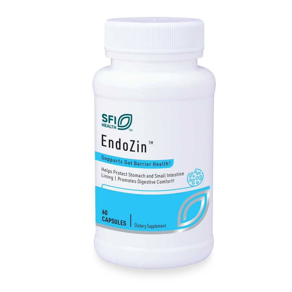SFI Health Klaire Labs Endozin - Zinc Carnosine Complex with L-Glutamine to Support Intestinal Barrier Function, Hypoallergenic (60 Capsules)