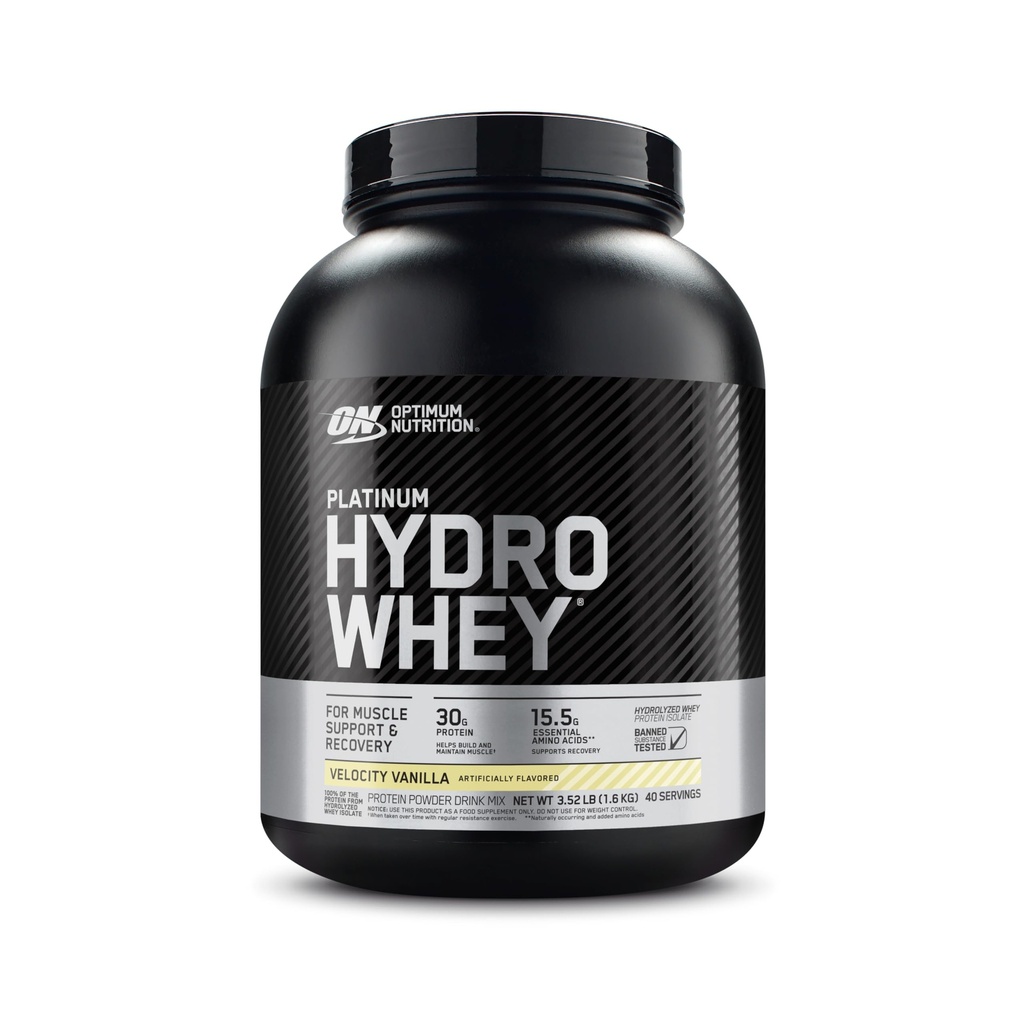 Optimum Nutrition Platinum Hydrowhey Protein Powder, 100% Hidrolyzed Whey Isolate Powder, Flavor: Velocity Vanilla, 3.5 libras (Packaging May Vary)