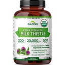Zazzee USDA Organic Milk Thistle 50:1 Extract, 80% Silymarin Flavonoids, 200 capsules Vegan, 6+ Month Supply, Silybum Marianum, Liver Support " Detox Support, Organic All-Natural, Non-GMO, Made in USA