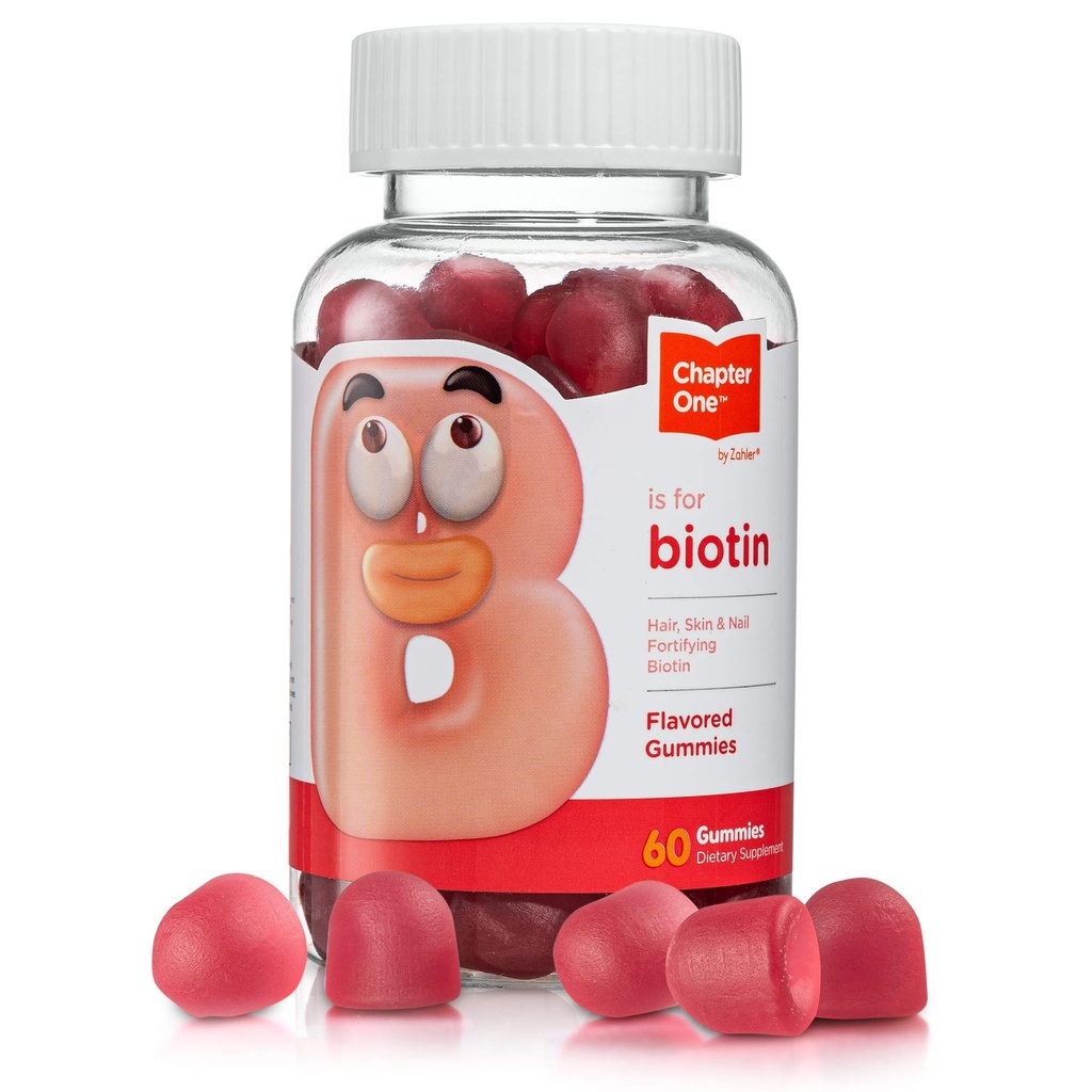 Zahler Capítulo One Biotin Gummies, Hair Skin and Nails Fortifying Biotin, Certified Kosher, 60 Flavored Gummies