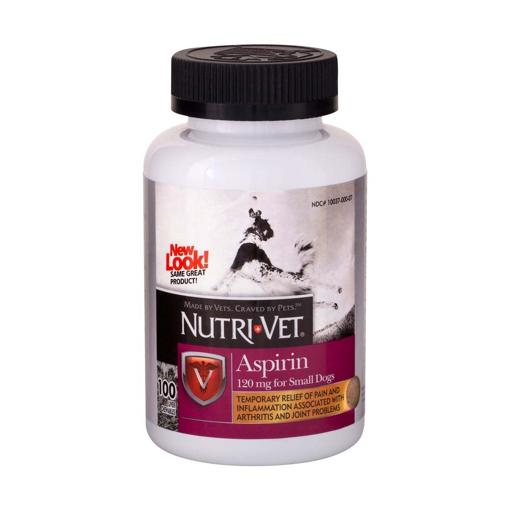 Nutri-Vet Aspirin for Dogs Small Dogs Under 50 lbs - 100 Count (120 mg) - Pack de 2