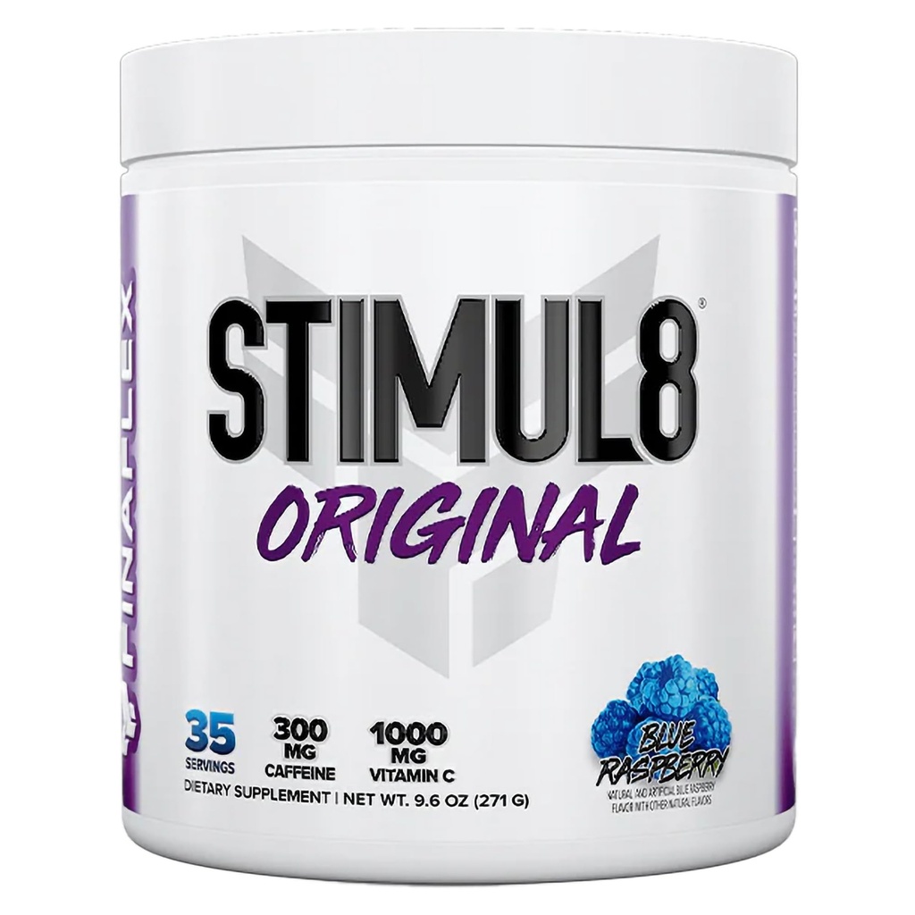 FINAFLEX STIMUL8 Original Pre-Workout, Blue Raspberry - Energy, Strength &amp; Endurance for Men &amp; Women - with Caffeine, Beta-Alanine &amp; Vitamina C - 35 Servings