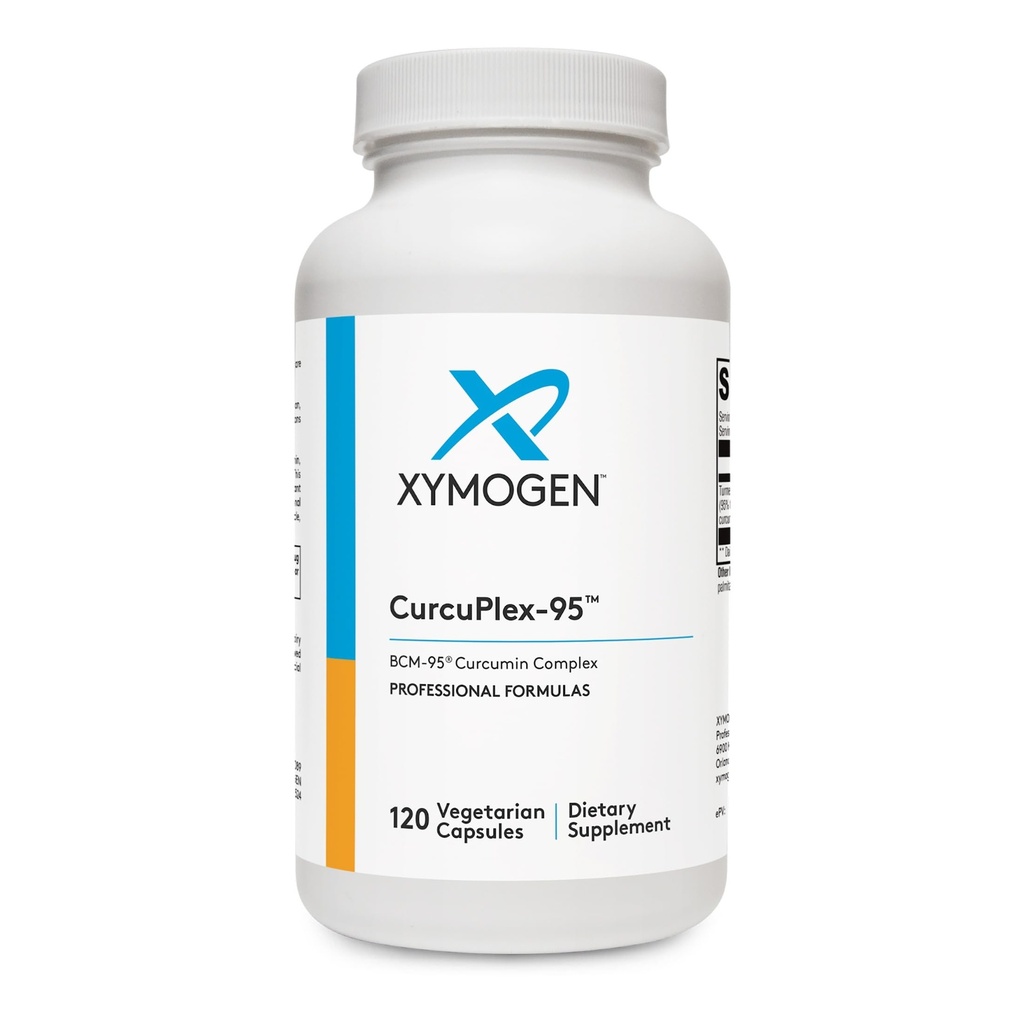 XYMOGEN CurcuPlex-95 - Suplementos de Curcumina Turmérica con Biodisponibilidad Mejorada - Suplemento de Apoyo al Cerebro diario (120 cápsulas de Turmérica Vegana)