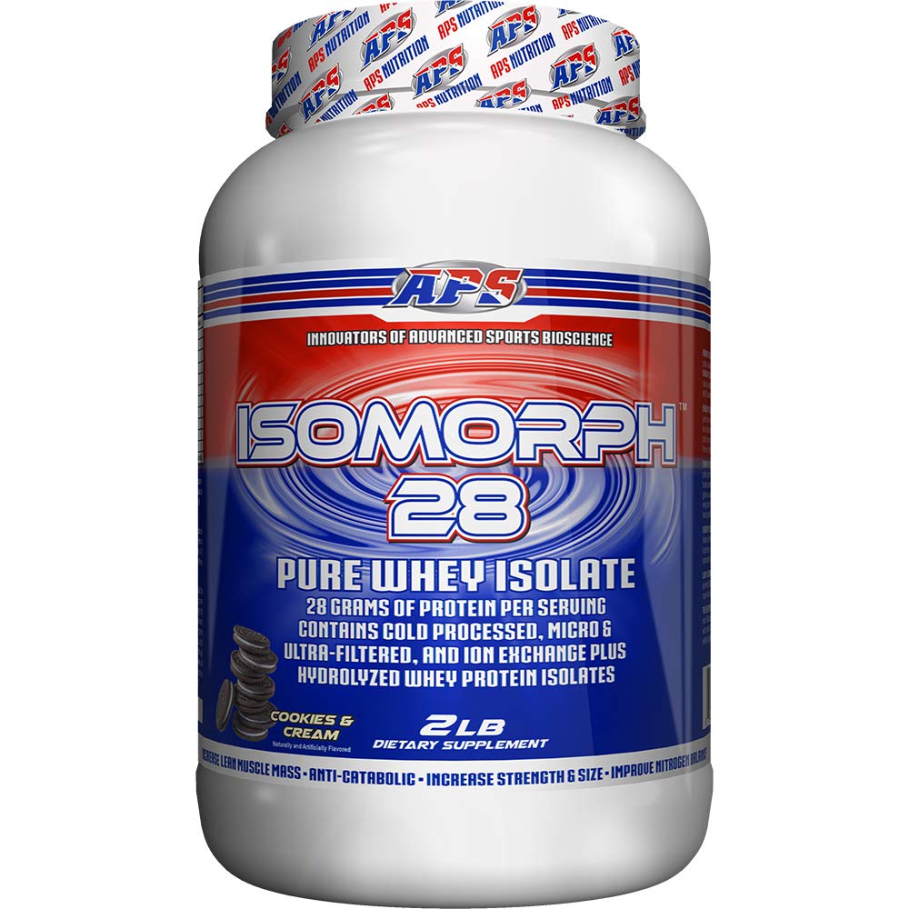 APS Nutrition IsoMorph 28 Protein Powder ¦ Pure Whey Isolate ← Cold Pressed, Ultra- Filtered, " Ion Exchange Isolates ← 28g Protein  durable 2 Pound (Cookies " Cream)