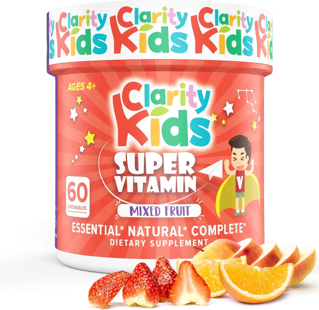 Claridad Niños Super Vitamina Multivitamina para Niños TENIDO Vitamina C, Vitamina D, " Zinc TENIDO TODO EL AGUA Natural para el Apoyo Inmunitario Infantil Silencioso EE.UU.