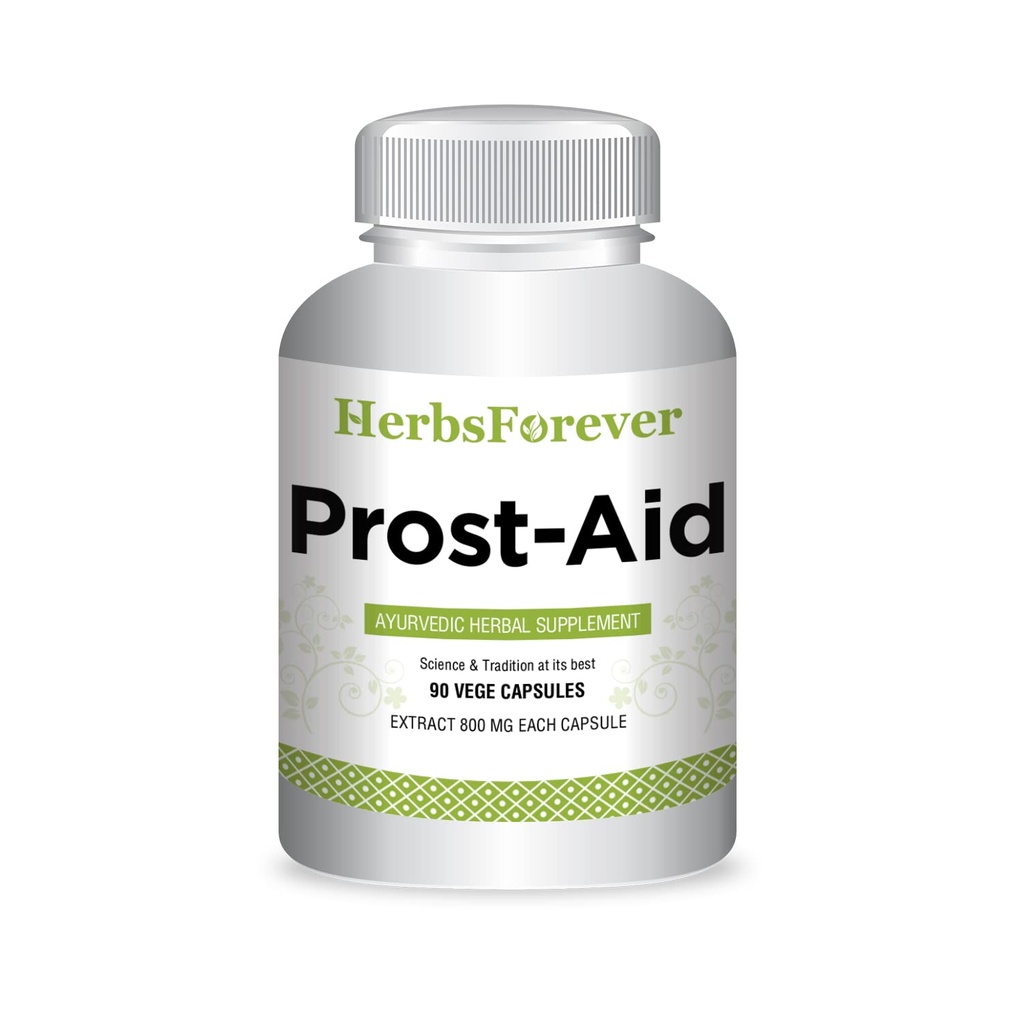Herbsforever Prostaid Ayurvedic Herbal Supplement for Men’s Wellness TEN 90 Veggie Capsules, 800mg Cada, Natural Support for General Health &amp; Vitality