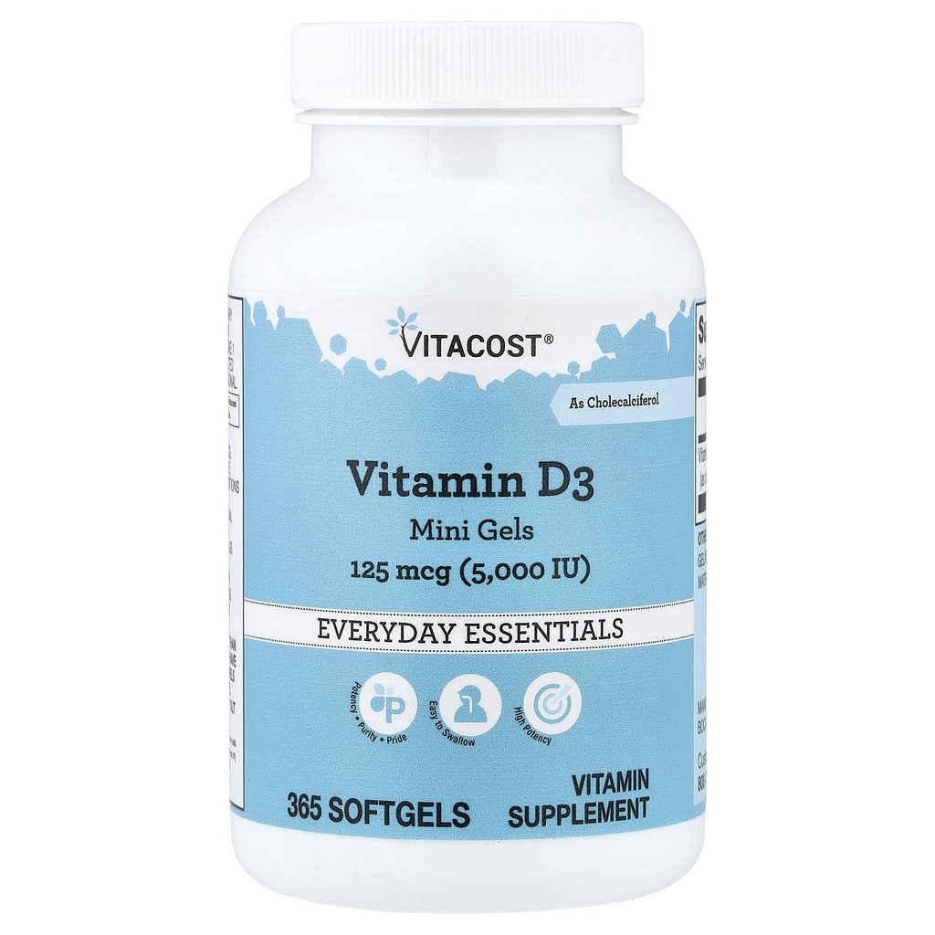 Vitacost Vitamina D3 (As Cholecalciferol) - 5000 Iu - 365 Softgel Mini Gels
