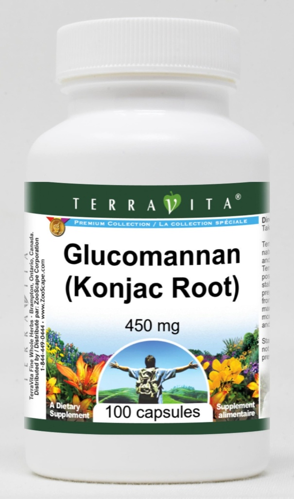 Glucomannan (Konjac Root) - 450 mg (100 cápsulas, ZIN: 511306)