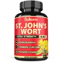 Satoomi St. John's Wort Capsules Extracto Suplemento - 6 Herbs Equivalente 5050 mg - Equilibrio emocional, Joyful Mood & Mood Soporte - 1 Pack 90 Veggie Caps 3-Month Supply