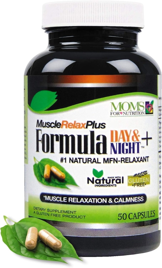 Muscle Relax Fórmula Plus - Gran 1,150 Milligram Support - Daytime/Nighttime 24/7 Relaxer - Maximum Strength Natural Relaxant (50 Count) - Suplemento cápsulas