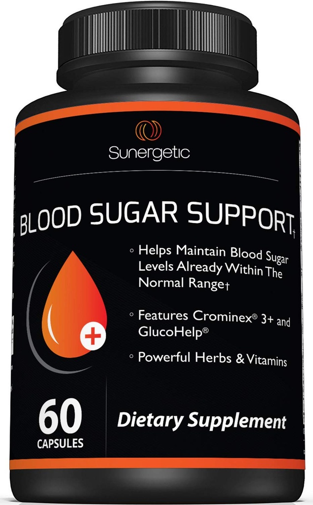 Suplemento de apoyo de azúcar en sangre Premium–Supports Niveles de azúcar en sangre saludables ya dentro de rango normal – Incluye extracto de melón amargo, vanadio, cromo, canela, & ácido lipoico alfa-60 cápsulas