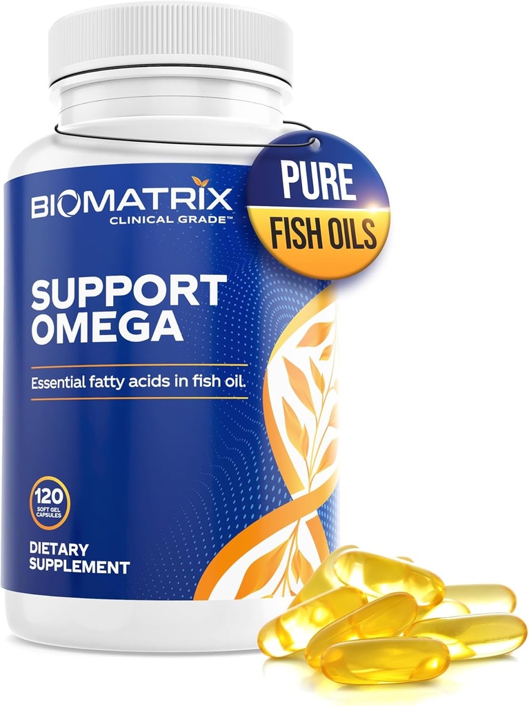 Soporte Omega (120 Gel Capsules) Omega 3 Fish Oil Suplemento - Cardiovascular, Musculoesquelético