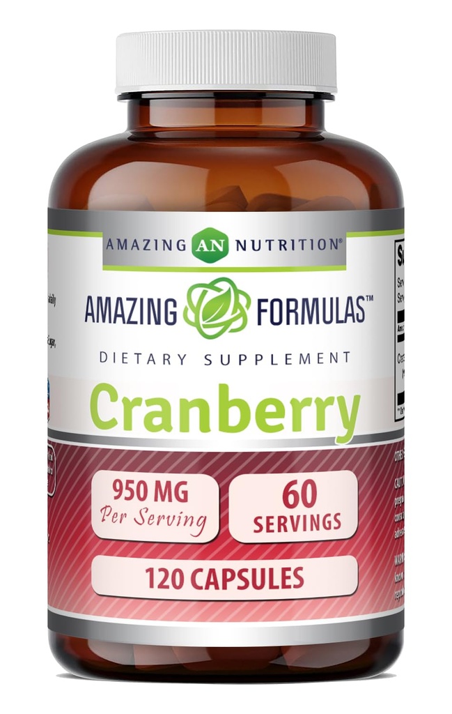 Amazing Fórmulas Extracto de arándano ← 950 Mg Por Serving  durable 120 Capsules Suplemento ← No GMO, Gluten Free, Made in USA