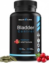Suplemento de control de la vejiga - Píldoras de control de la vejiga hiperactivas - Potente de aceite de semilla de calabaza, extracto de arándano " Vitamina D3 - Tratamiento de la infección de la tracción urinaria para hombres de mujeres - 60Ct