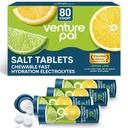 Venture Pal Chewable Electrolyte Tablets, 80 Cuenta Fast-Dissolve Sugar-Free Stick Salt Tablets - Variety Pack for Rapid Hydration, Outdoor Running, Hiking, Sports ← Keto & Vegan Friendly ← 4 Pack