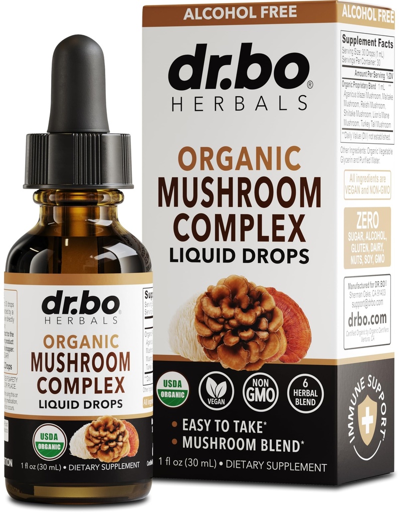 Organic Lions Mane Mushroom Complex - Mushroom Supplement Liquid Drops Tintura para Focus, Fog, Brain Health Supplements - Vegan, Herbal Organic Lion's Mane Mushrooms, Reishi, Turquía Tail Extract 1oz