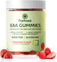 EAA Gummies 120 Gummies (Strawberry), Aminoácidos Esenciales - Todos los 9 Aminos Esenciales (EAA) y Todos los Aminos Sustitutivos (BCAAs), No GMO, Gluten Free, Vegetarian Friendly