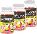 Airborne 500mg Vitamina C + Zinc Immune Support Suplemento Gummies for Kids, Assorted Fruit Flavor, Gluten Free Crafted Blend with Powerful Antioxidants Vitaminas C &amp; E, 42 Gummies (3 Pack)