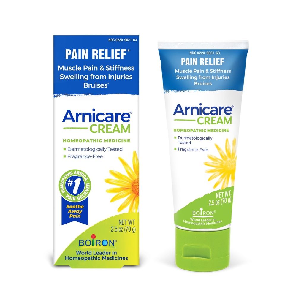 Boiron Arnicare Cream Natural Soothing Relief for Joint Pain, Muscle Pain, Swelling, Soreness y Stiffness - Fast Absorbing and Fragrance-Free - 2.5 oz