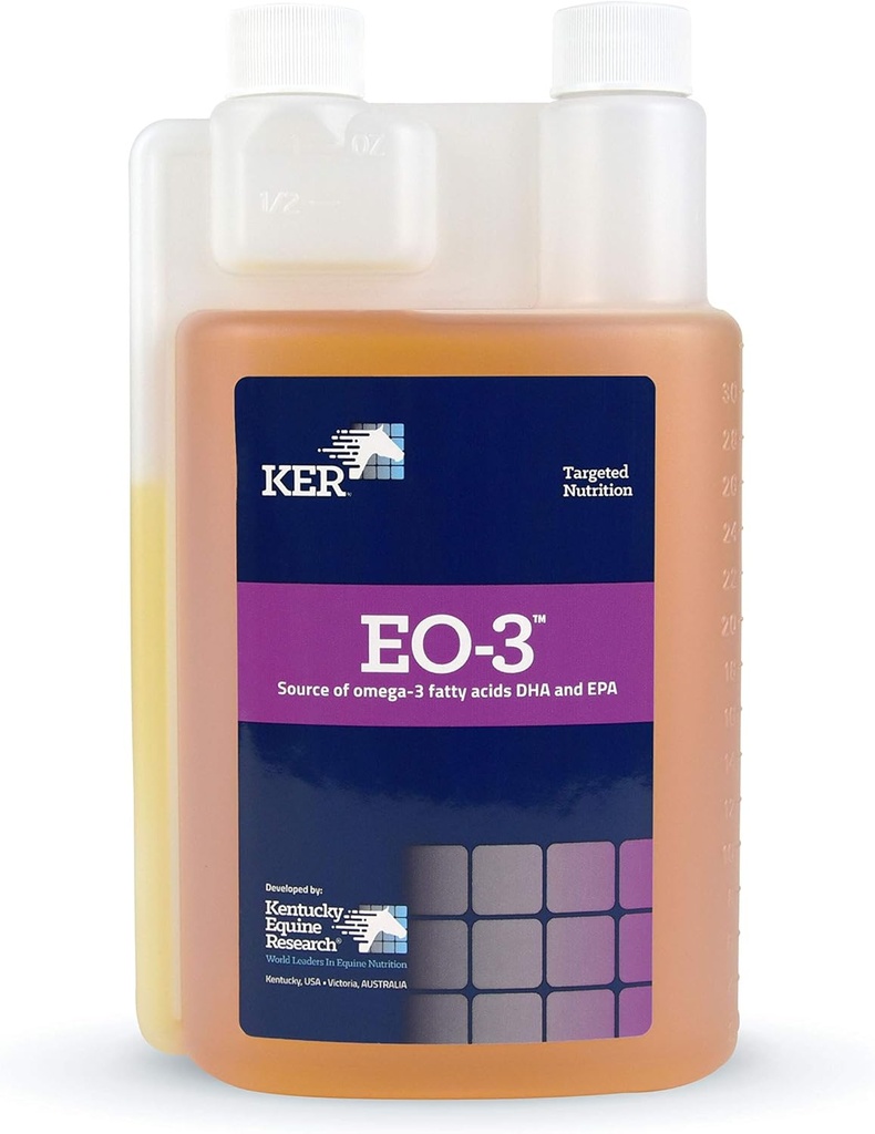 Kentucky Equine Research EO-3: DHA and EPA Omega-3 Fatty Acid Supplement, 32 oz (32 Servings)
