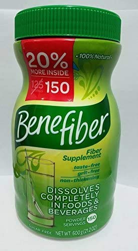 Benefiber 100% Natural Fibra Suplemento - 150 Serviciones 600g 21.2 Oz Sugar Gratis