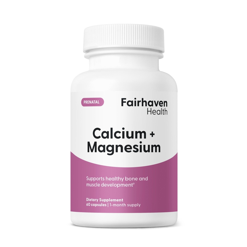 Fairhaven Health Peapod Cal-Mag tóxico Calcio y Magnesio Suplemento con vitamina D3 para el embarazo, bebé y salud femenina TEN Gluten &amp; Dairy Free CalMag Suplemento TEN 1 Mes de Suministro