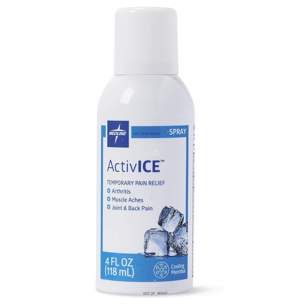Medline ActivICE Spray Cooling Gel, Topical Pain Relief for Arthritis, Joint, Muscle, Back &amp; Body Aches &amp; Pain, 4 oz