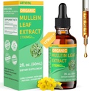 Derivaciones de Mullein Orgánica para Lung Cleanse, Potencial 1700mg Mullein Leaf Extract para Immune & Respiratory Support, Natural Mullein Supplement Tincture Drops Non-GMO & Vegan, 2 Fl Oz