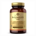Solgar B-Complex 100" - 50 cápsulas vegetales - Metabolismo energético, soporte del sistema nervioso - No GMO, Vegan, Gluten Gratis - 50 servicios