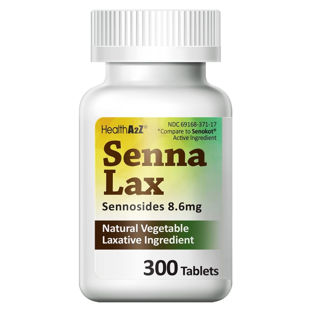 HealthA2Z® Senna Laxative tención 300 Conde ← Sennosides 8.6mg Silencio Natural Vegetable ← Laxative Ingredients ← Overnight Relief ← Bowel Movement ← Alivio desde el estreñimiento
