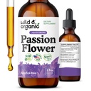 Tintura de Flores de Pasión Orgánica - Relajando las gotas de flores de Pasión para Mujeres - Liquid Passiflora Encarnata Herb - Vegan, Azúcar &amp; Alcohol-Free Extract Suplemento - 2 fl oz