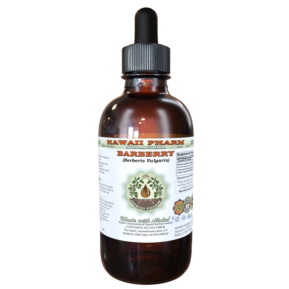 Barberry Alcohol-FREE Líquido Extracto, Barberry orgánica (Berberis Vulgaris) Barco de raíz seco Glicérite 2 oz