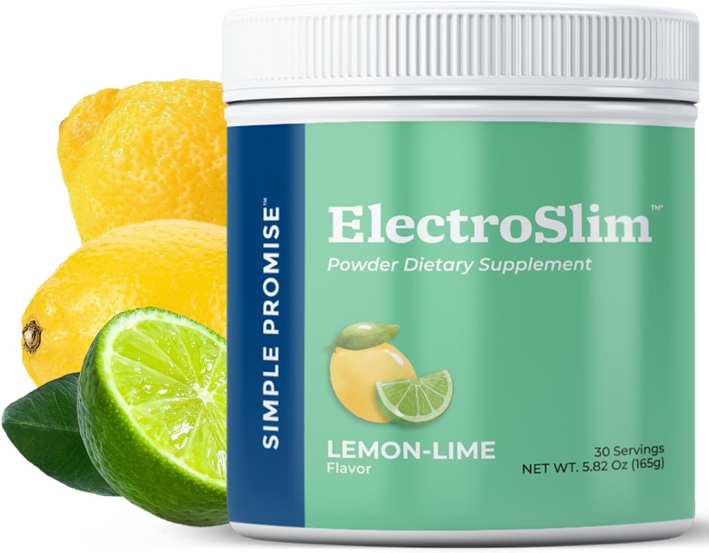 Promesa simple ElectroSlim - Soporte de hidratación sin azúcar con electrolitos esenciales - No Sugar Fórmula para Balance de Energía Diaria - Limo Lime Flavor