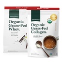 Natural Force Grass Fed Organic Whey Protein Powder Vanilla Flavor 5 lb Organic Clean Collagen Peptides Powder Unflavored, 32oz