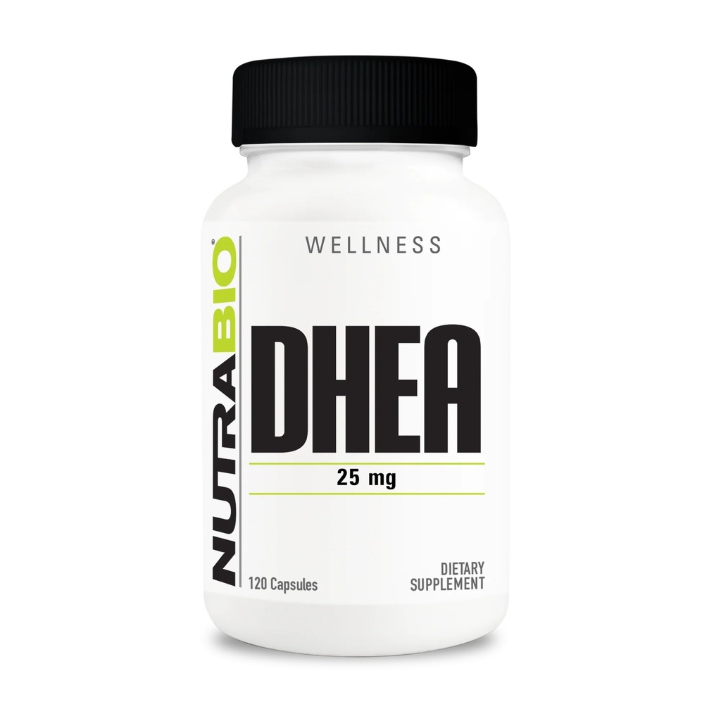 NutraBio DHEA Suplemento- para Hombres y Mujeres- DHEA (25 mg) 120 cápsulas