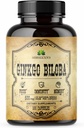 Ginkgo Biloba Capsules - Suplemento Nootrópico diario para apoyar la claridad mental, el foco, el impulso de la memoria, el alivio del estrés, el corazón y la salud cerebral