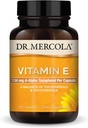 Dr. Mercola Vitamina E - Apoya la piel sana y el estado antioxidante - Tocopherols and Tocotrienols Blend - Non-GMO, Gluten-Free & Soy-Free - 30 cápsulas (30 servidos)