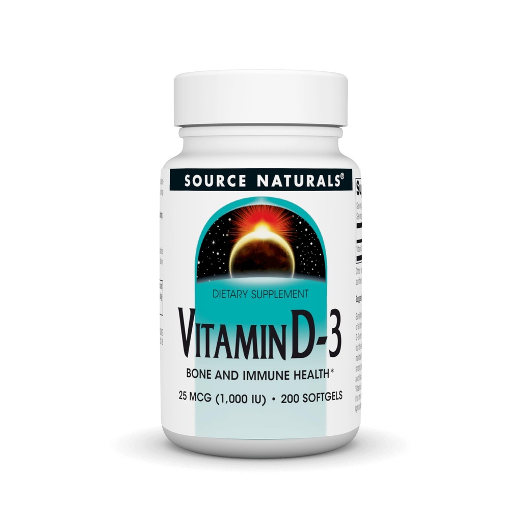 Fuente Naturals Vitamina D-3 1000 iu Soporta Bone & Immune Health* - 200 Softgels