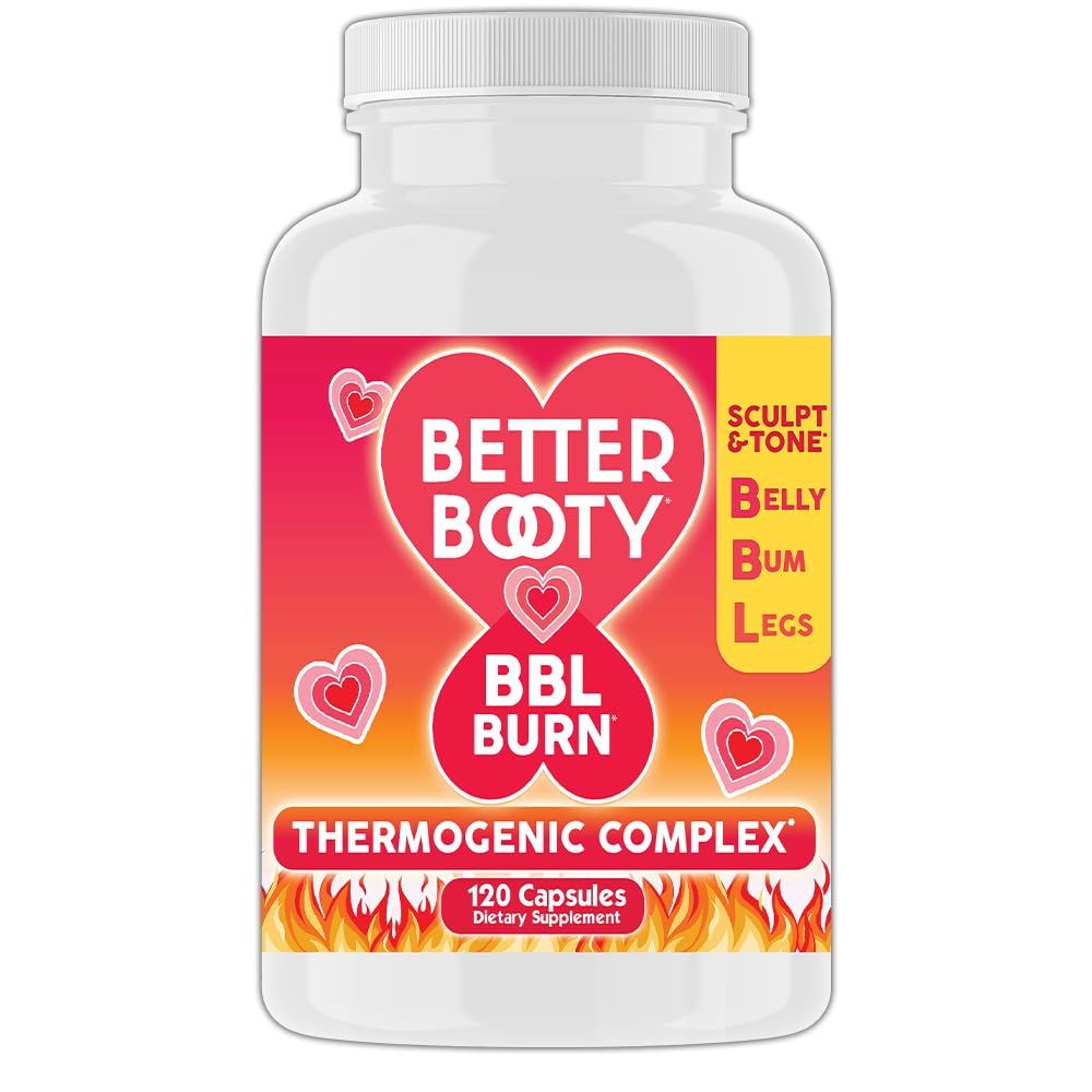 Mejor Booty BBL Burn Thermogenic Complex Capsules, Tone & Sculpt Belly, Bum + Legs w. Garcinia Cambogia, Guarana, Green Tea Ext, ALA, &amp; Cayenne Pepper Supplement (120ct, 60 Servings)