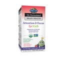 Jardín de la vida Dr. Fórmula atención y enfoque para niños, suplemento promueve la función cerebral saludable, la concentración con arándanos silvestres orgánicos, corteza de pino, vitamina C, D y probióticos, 60 cuenta