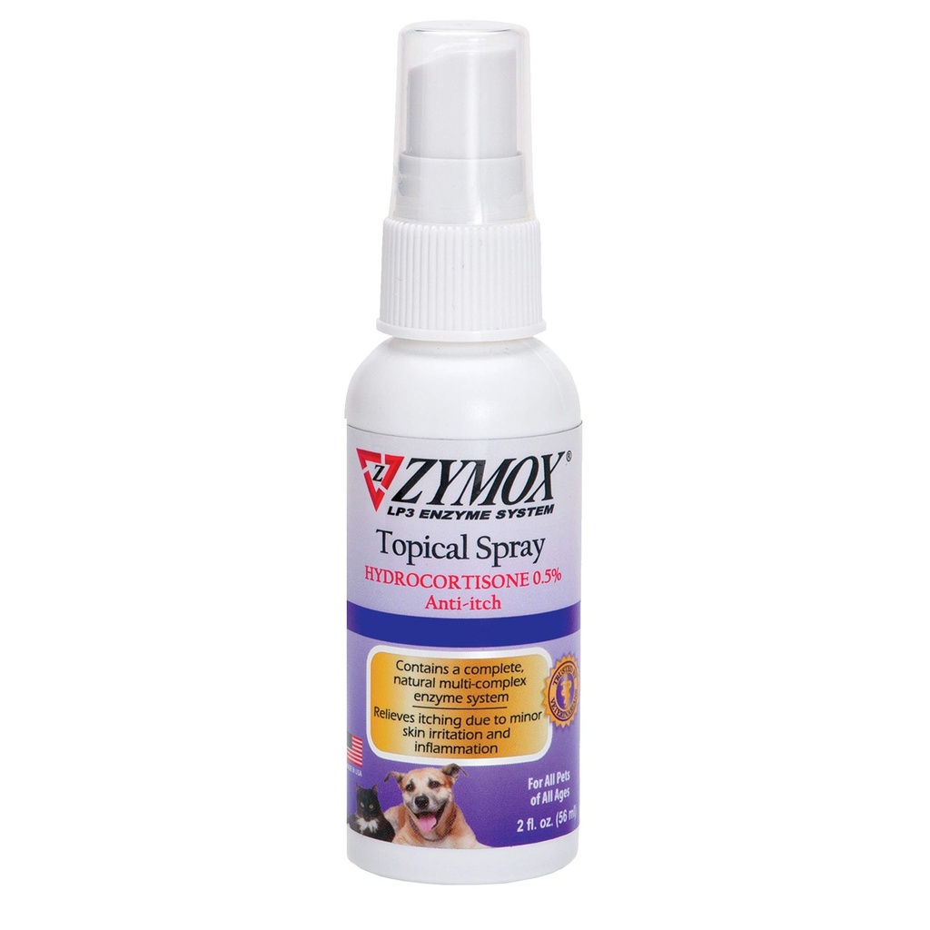 Zymox (OTC) Spray w/Hydrocortisone 0,5% , 2 Fl. Oz (Pack of 1)