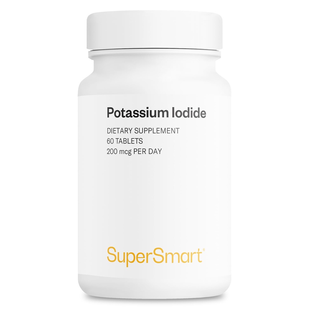 SuperSmart - Potasio Iodide KI 200mcg por día (Stable Iodine) - High Potency Shield ← Non-GMO &amp; Gluten Free ← 60 Tablets