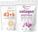 Micro Ingredientes Multi Collagen Protein Powder 16oz & Vitamina D3 5,000iu + K2 100mcg Softgels Bundle 2 Pack ← Peptides de colágeno de gran tamaño